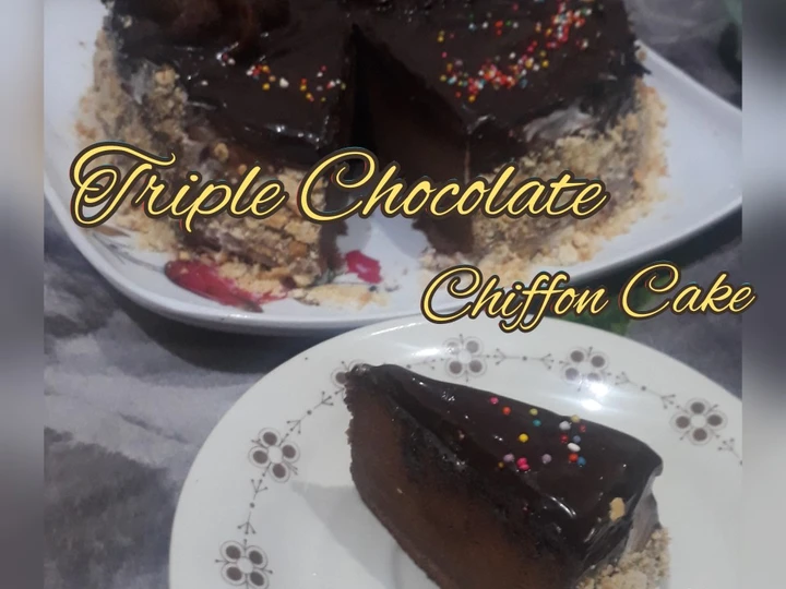 Cara Gampang Membuat Resep Triple Chocolate Chiffon Cake (Magic Com) yang Sempurna Anti Ribet, Menggugah Selera