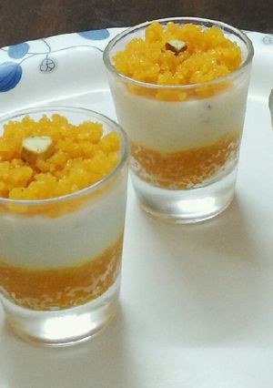 A picture of Motichur ladoo pannacotta.