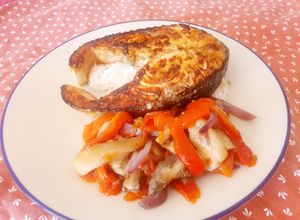 Foto principal de Salmón a la plancha con marinado de miso blanco, lima y jengibre