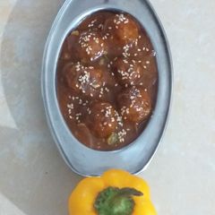 A picture of Manchurian powder & Manchurian.