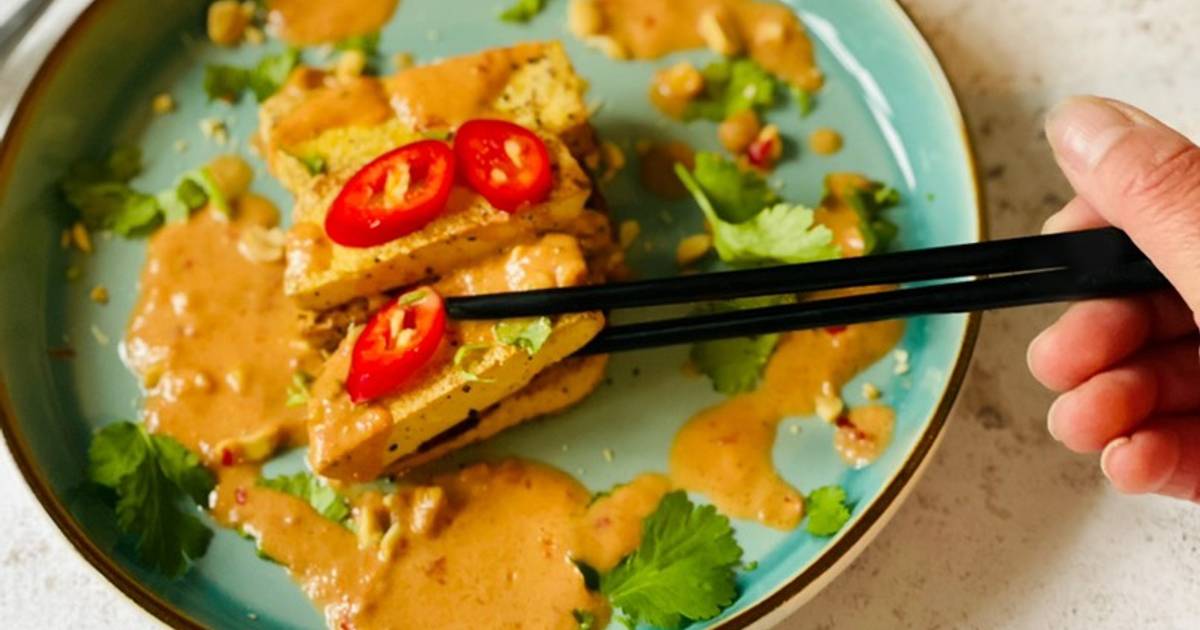 Seasoned Tofu with Peanut Sauce (Vegan) Recipe by cheriejones - Cookpad