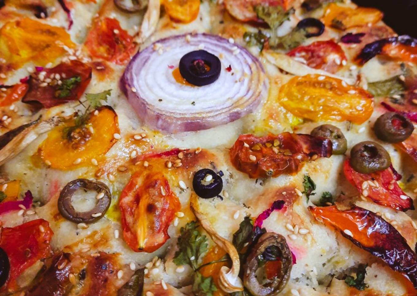 Simple Way to Prepare Ultimate Floral Mosaic Focaccia