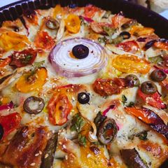 Floral Mosaic Focaccia A picture of Floral Mosaic Focaccia.