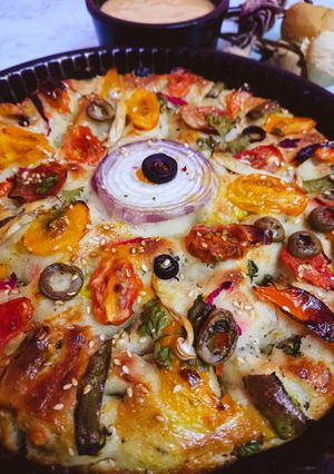 A picture of Floral Mosaic Focaccia.