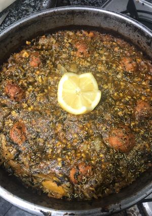 Foto principal de 127. Paella de verduras y albóndigas (principal paella)