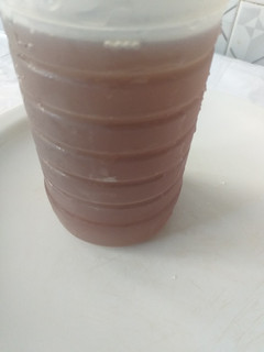 A picture of Home made mint syrup.