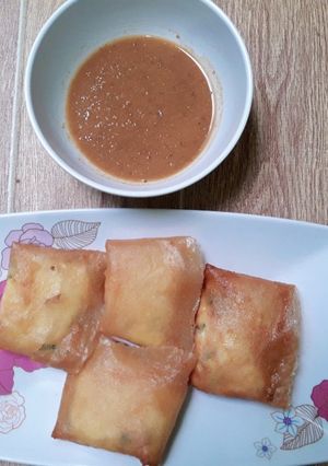 Foto resep Martabak tahu dan bumbu kacang
