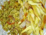 Soyayyen dankalin hausa da doya da sauce din kwai
