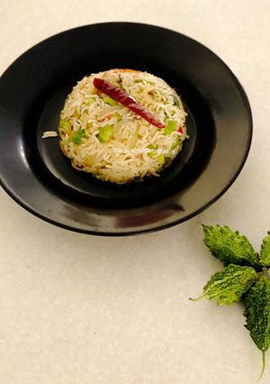 A picture of Karela Pulao.