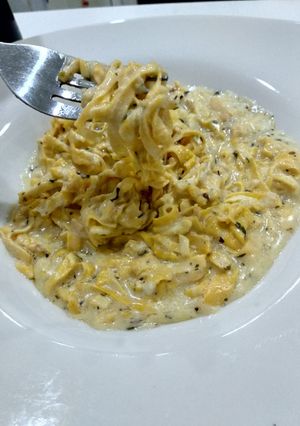 Foto resep Mie telur saus keju keto