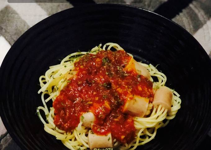 Resep Spaghetti Sosis Oleh Devies Kitchen Cookpad