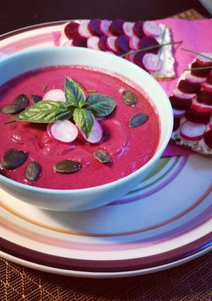Une photo de Gaspacho de betteraves