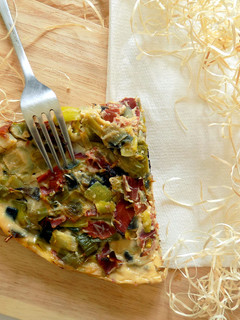 Una foto de Quiche de puerros y jamón serrano