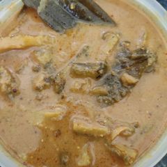 Masala bitter gourd curry A picture of Masala bitter gourd curry.