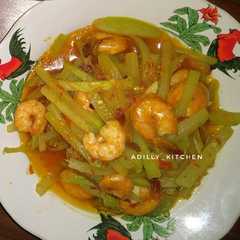 A picture of Tumis labu Siam udang pedas 🔥🔥🔥.