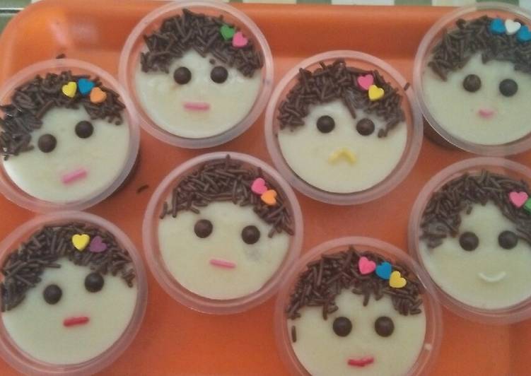 Bahan Puding kribo lucu | Cara Membuat Puding kribo lucu Yang Paling Enak