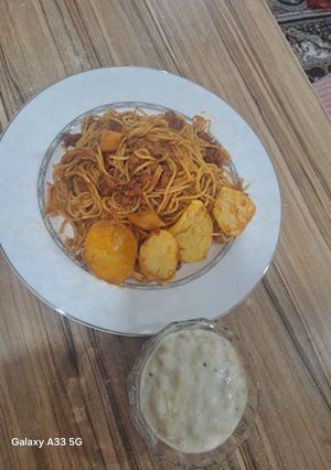 عکسی از دستور ماکارونی با گوشت و سویا