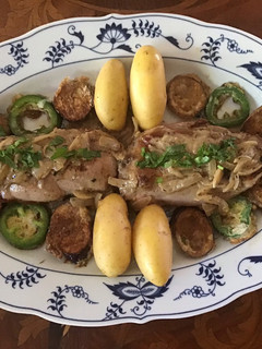 A picture of California Farm Duck Breast with green peppercorn cream.