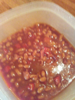 A picture of Baked Beans (microwave style).