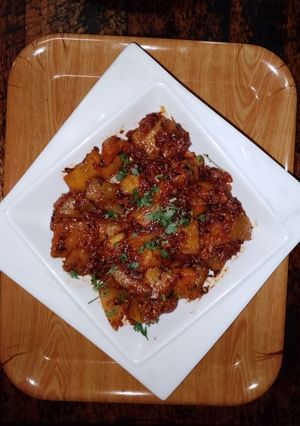 A picture of Pumpkin sabzi 🍅🧅🧄🌿.