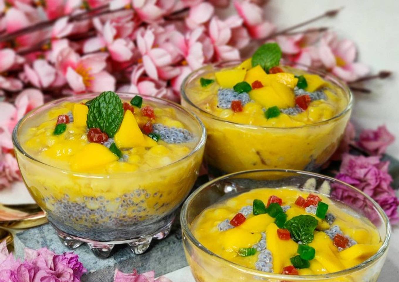 Sabudana Mango Pudding