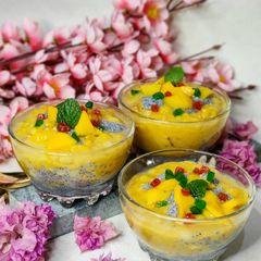 Sabudana Mango Pudding A picture of Sabudana Mango Pudding.
