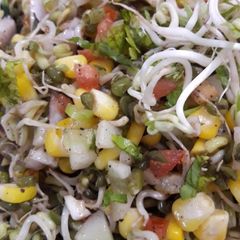 Sprouted Moong Corn Chaat A picture of Sprouted Moong Corn Chaat.