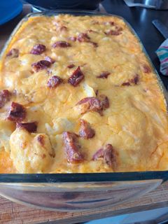 Une photo de Gratin choux fleur au chorizo