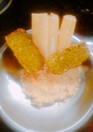 Una foto de Sándwich de humus de garbanzos, con queso y pan de legumbres👌👍