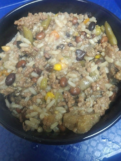 A picture of Sausage, Beef, and Beans.