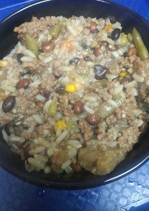 A picture of Sausage, Beef, and Beans.