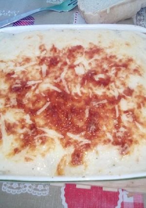Una foto de "Lasaña" de carne berenjena y calabacín