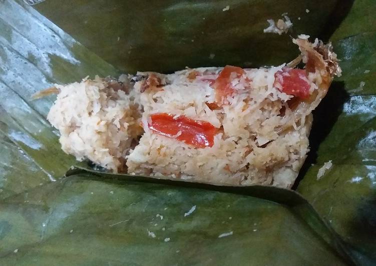 Cara Gampang meracik Bothok tempe campur teri, Enak Banget