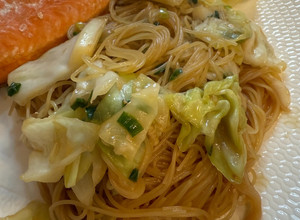 A picture of Green Onion and Miso Butter Noodles.