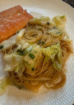 A picture of Green Onion and Miso Butter Noodles.