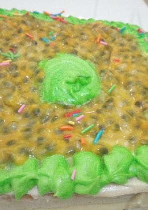 A picture of Passion Fruit Cake #BakingForKids.