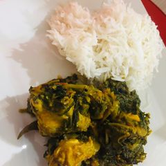 A picture of Stew palak gosht.