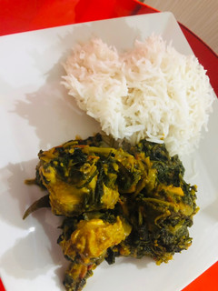 A picture of Stew palak gosht.
