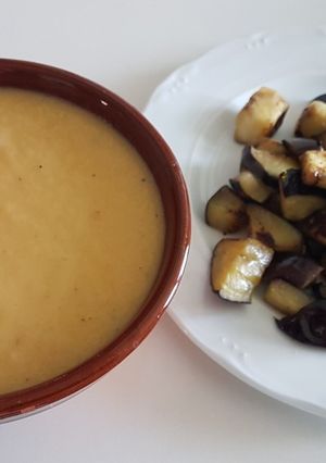 Una foto de Crema de berenjenas Thermomix