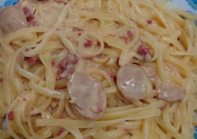 Fettucini Carbonara buat anak 1 Tahun