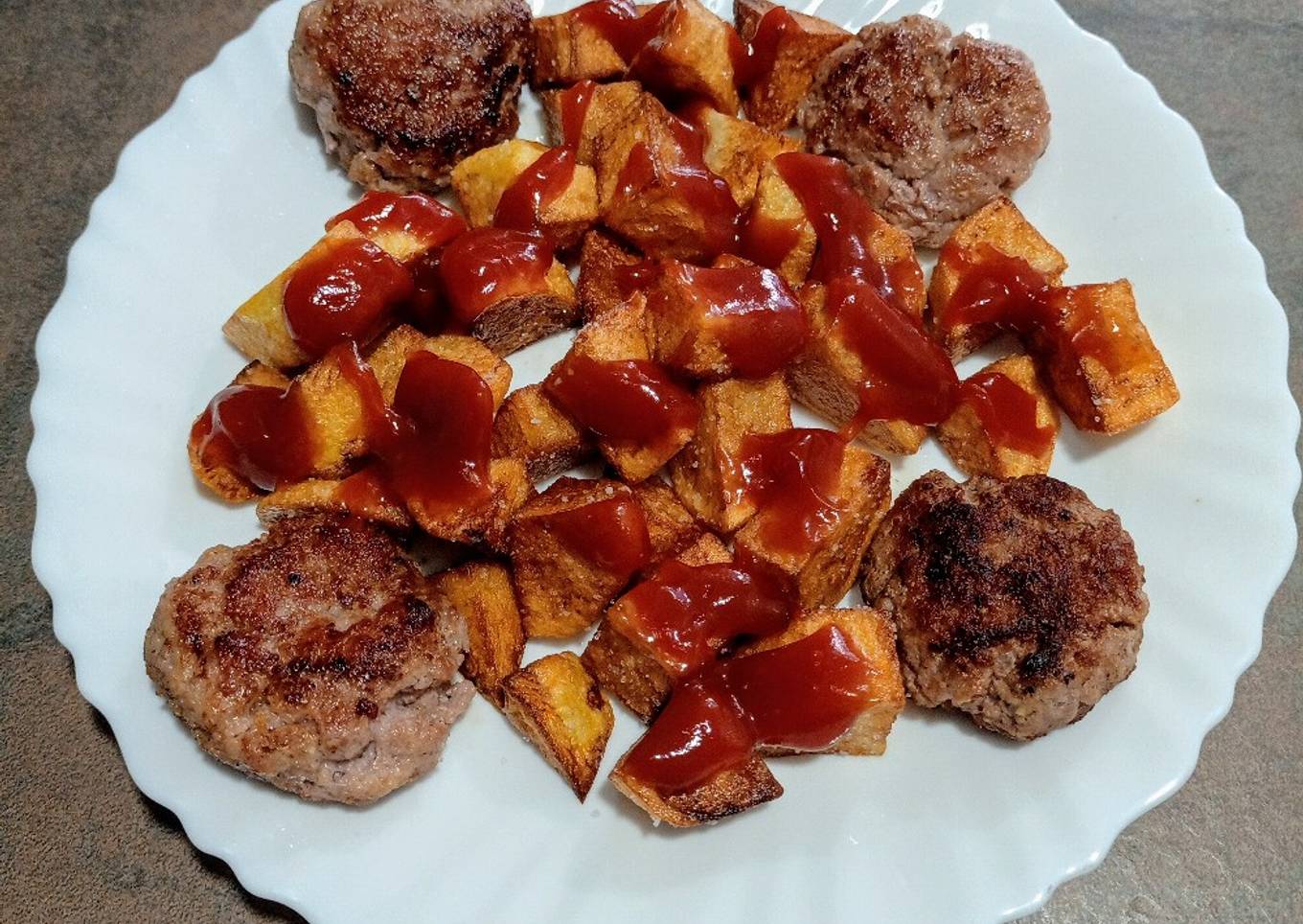 Mini filetitos rusos con papas