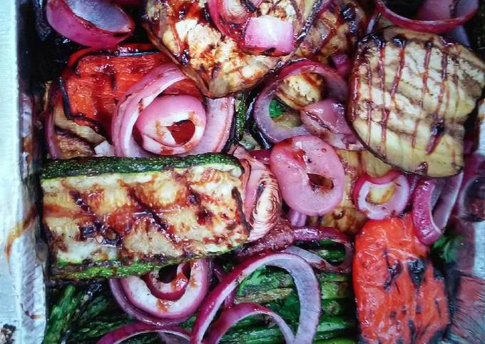Grilled vegetables with infused Olive Oil and Balsamic glaze