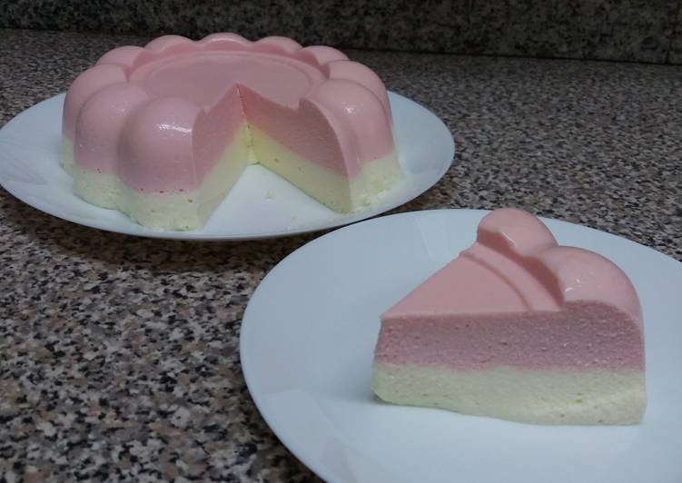 Tarta fría sabor fresa y limón con solo 2 ingredientes