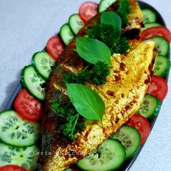 A picture of Ikan Panggang (Oven Bake Trevalle Fish).
