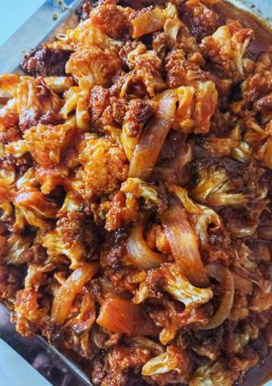 صورة لوصفة زهرة مقلية مع صلصة دبس البندورة