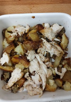 A picture of Left over roast dinner in a wrap. Yummy 😋😋.Air fryer.