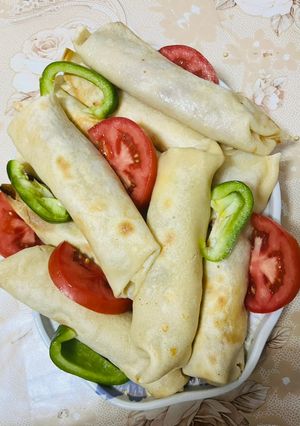 صورة لوصفة لفائف الكريب المالح بحشوة الفاهيتا