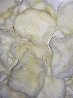 A picture of White prawn crackers.