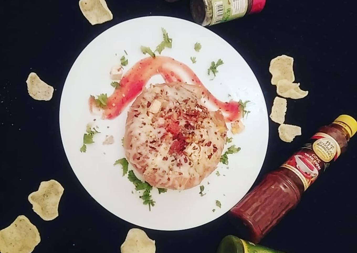 Cheese garlic pull out masala pizza bun