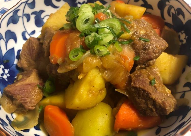Simple Way to Make Any-night-of-the-week Japanese Beef Potato with Curry Powder